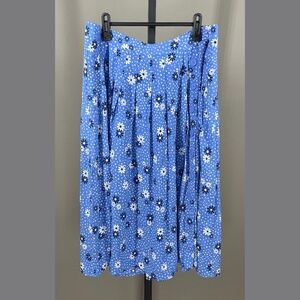 NEW Talbots Skirt Womens 10 blue floral midi pleated circle a line classic